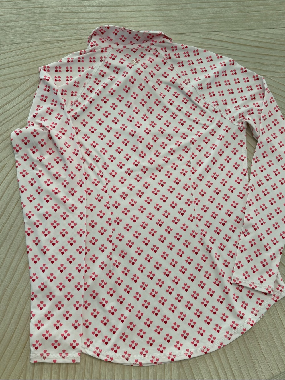 Jofit White Zip-Front Top with Pink and Red Heart Print - Picture 3 of 7